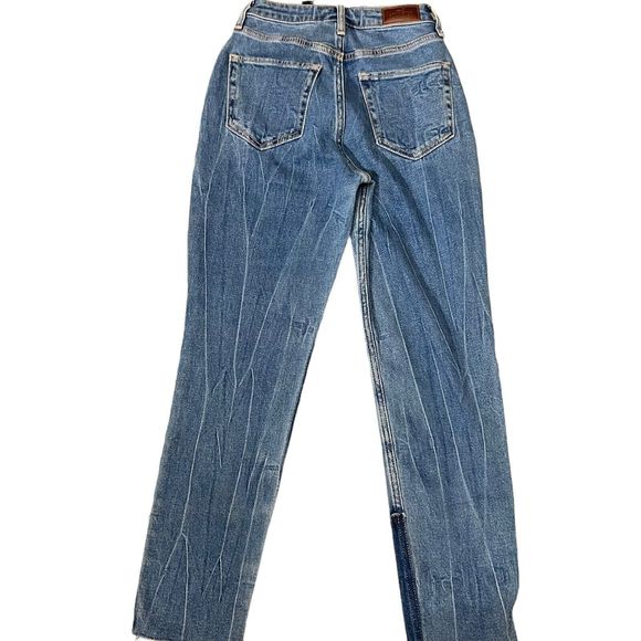 Hollister Jeans Size 23 Curvy High Rise Mom Denim Stretch Colorblock Patchwork - Picture 5 of 14